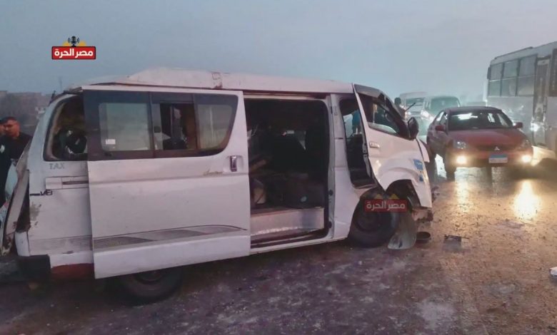إصابة 6 أشخاص في حادث تصادم ميكروباص بطريق كفر الدير بالقليوبية 1 حادث تصادم ميكروباص بطريق كفر الدير بالقليوبية