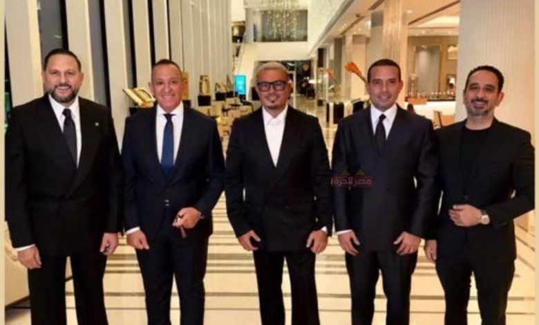 محمد زكي وياسر عبد المقصود يخطفان الأنظار في حفلة عمرو دياب الخاصة بدبي 1 محمد زكي وياسر عبد المقصود