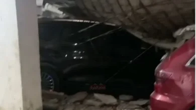 انهيار سقف جراج على سيارة أرملة إسماعيل الليثي بالجيزة